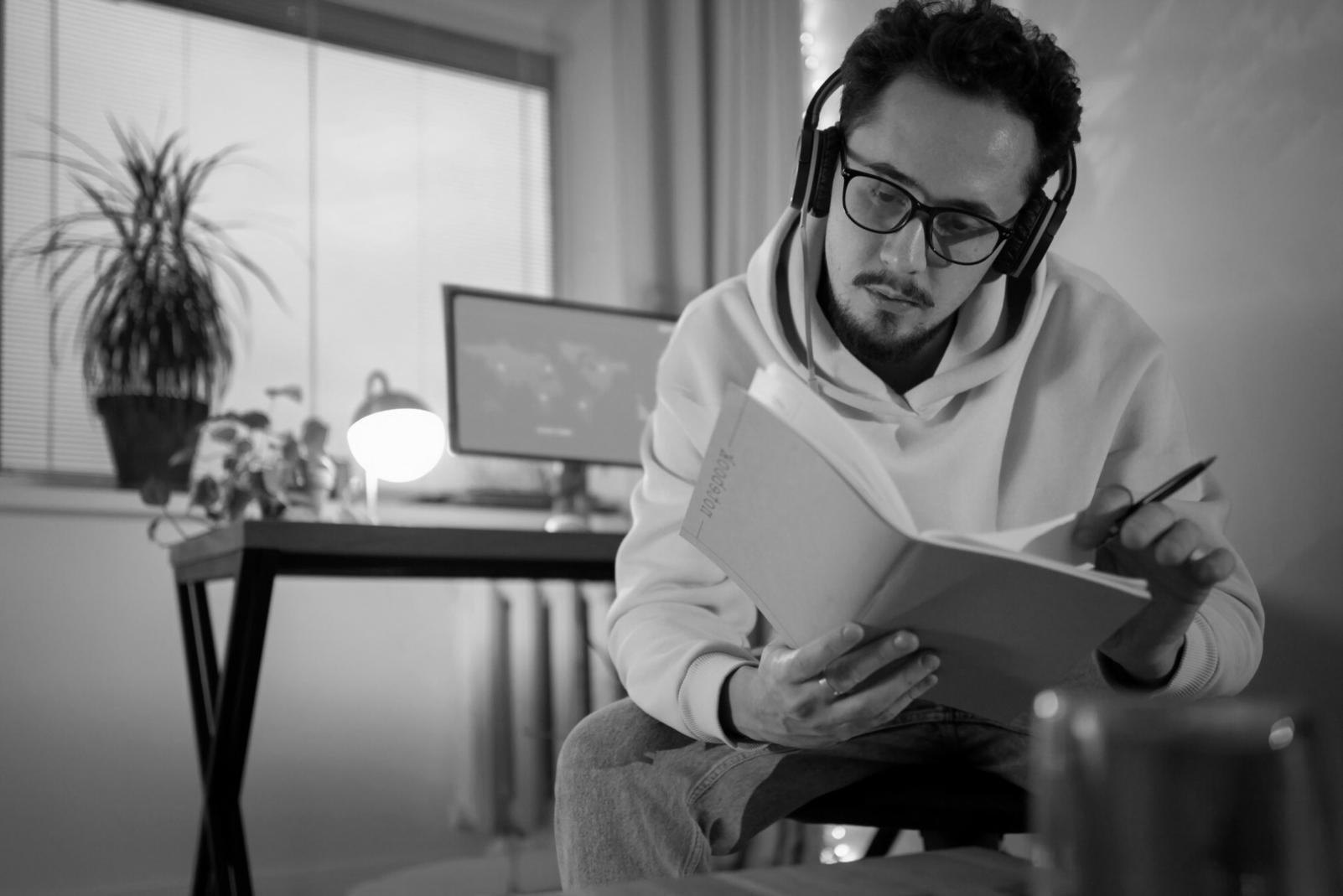 Business planning session with financial documents and calculator